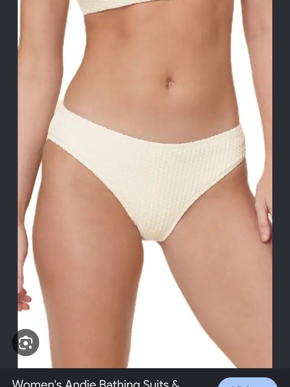Andie Cream Textured Bikini Bottom